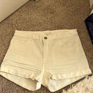 White jean shorts